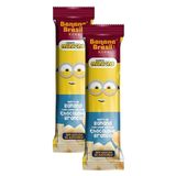 Kit 2 Barra De Fruta Banana Brasil Kids Minions Sabor Banana E Chocolate Branco Zero 22g