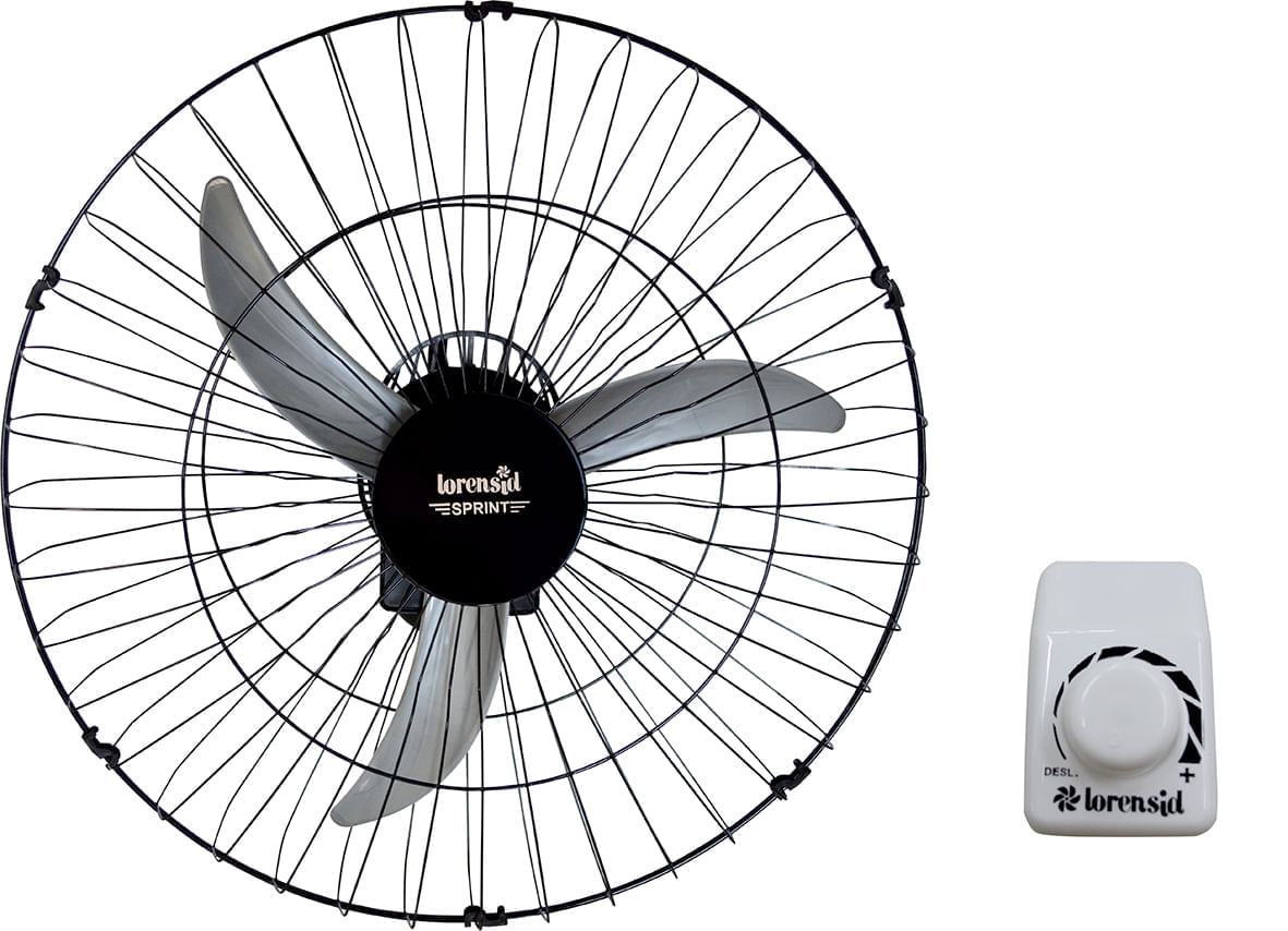 Ventilador De Parede Tufão Sprint 60cm Loren Sid Preto Bivolt