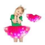 Saia Tutu Com Luzes Led Cor Fúcsia Para Meninas
