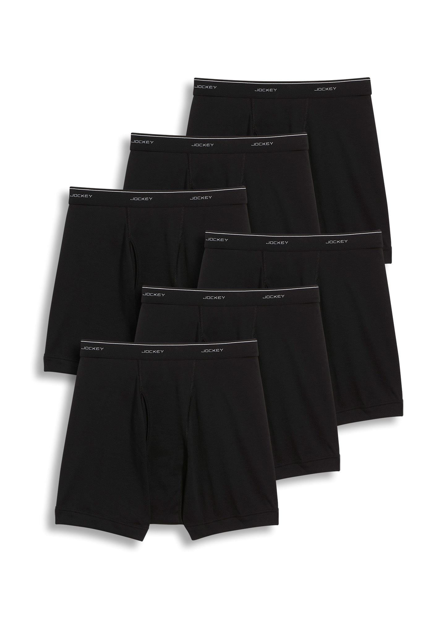 Cueca Boxer Jockey Classic 5 Para Homens, Pacote Com 6 — Preta