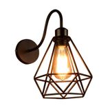 Luminária De Parede Retro Vintage Geometric Iron Cage 20cm X 25cm