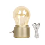Lâmpada De Noite Com Ampola Led, Estilo Vintage, Recarregável Usb