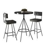 Conjunto Mesa Bistrô Viena E 2 Banquetas Madri 93cm Preto - Salaone