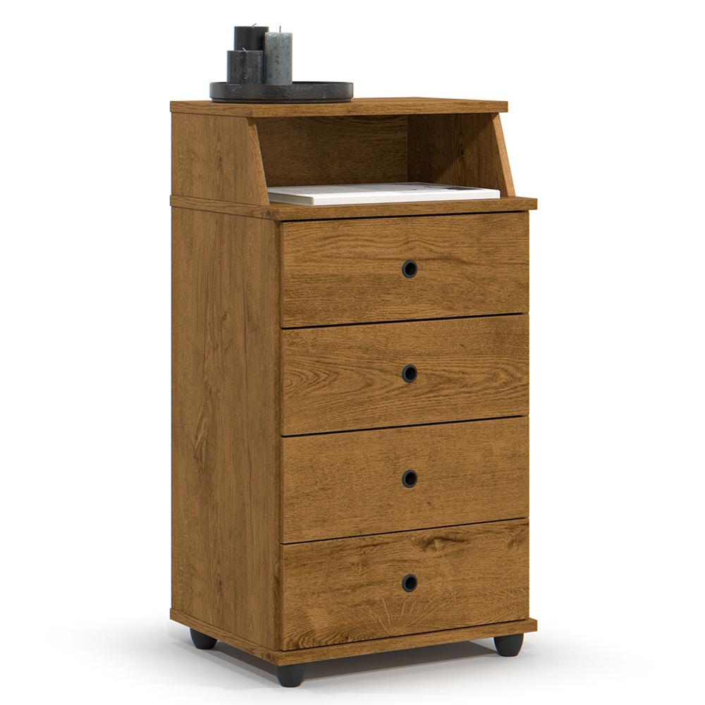 Mesa De Cabeceira Quarto Luxo New Ii Com 4 Gavetas Freijo