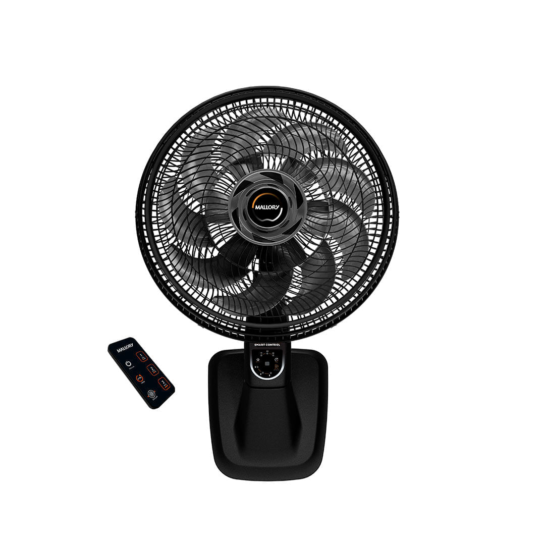 Ventilador De Parede Mallory Smart Control 40 Cm Preto E Grafite 220v