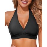 Top De Biquíni Tempt Me Black Halter Push Up Para Mulheres