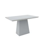 Mesa De Jantar Retangular Com Tampo De Vidro Bárbara Off White 135 Cm