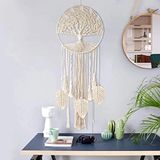 Tapeçaria De Parede Em Macramê Dream Catcher Bwvv Tree Of Life