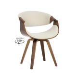 Cadeira de Jantar Nicole Base Giratória Linho Creme Rivatti