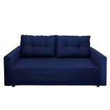 Sofá-cama Casal 3 Lugares Trancoso Suede Azul