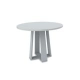 Mesa De Jantar Redonda Com Tampo De Vidro Isabela Off White 100 Cm