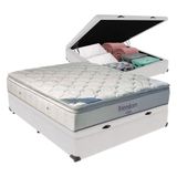 Cama + Box Com Baú Casal E Colchão Freedom Ortobom D33 Cor:branco