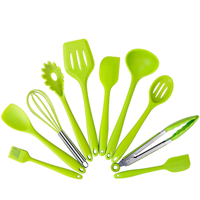 Conjunto De Utensílios De Cozinha, Utensílios De Silicone, Cozinha Antiaderente, 10 Peças, Grátis