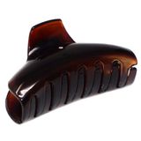 Francês Elegante Concha De Tartaruga Média Marrom Acetato De Celulose Marrom Covered Spring Jaw Hair Claw Clip Clamp Clamp Com Dentes Planos