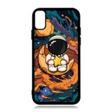 Capa Para Iphone X/xs Design 73 Antidetonante Em Tpu/alumínio Preta