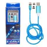 Cabo Carregador Magnético 3 Em 1 Tipo C Lightning Micro Usb