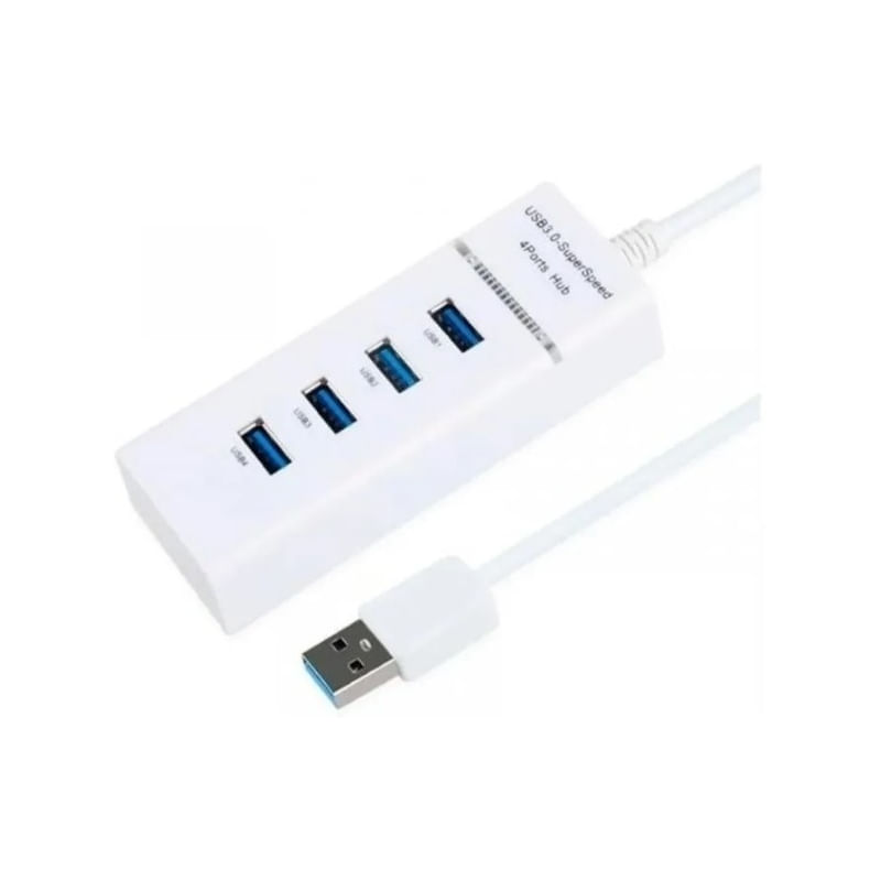 Adaptador Duplicador De Portas Usb Hub 3.0 De 4 Portas Branco