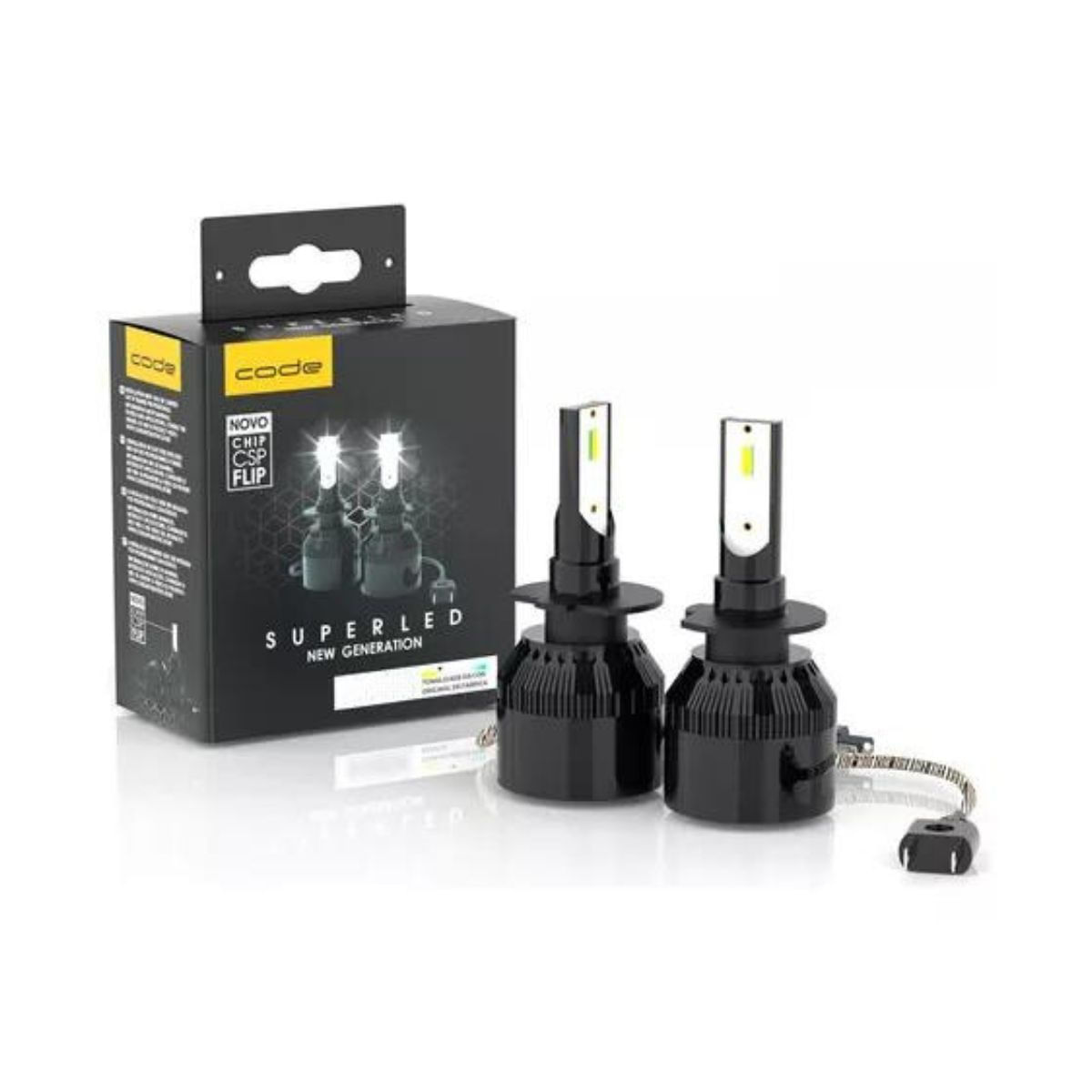 Kit Lâmpada Automotiva Branca Led Chip Csp Flip H7 12v 6000k