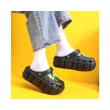 Sandálias Crocs Woman Platform Clog Style Black Rubber