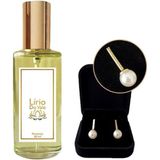 Perfume Feminino Lírio Do Vale 60ml + Brinco Pérola