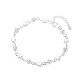 Pulseira Bella Silver #2 Com Miçangas Finas Ajustáveis