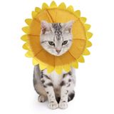 Coleira De Recuperação De Gato Colar De Cone De Estimação Protetora Cone De Algodão Fixação Ajustável Para Gato E Filhote, Amarelo (m)