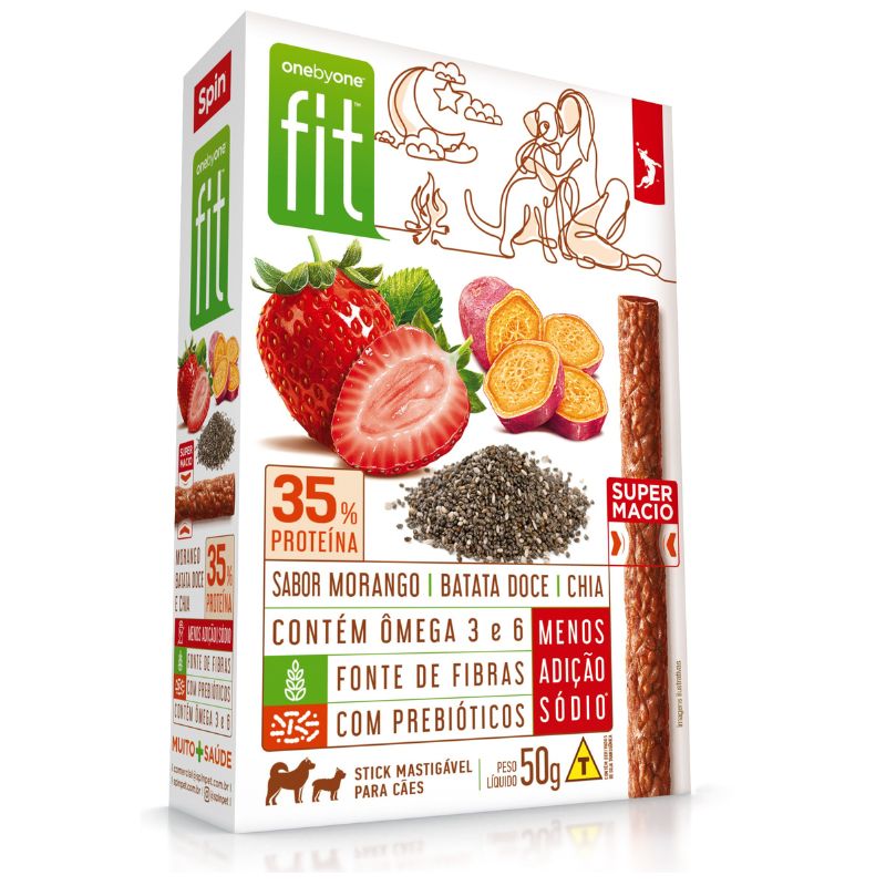 Petisco Palito Para Cães Fit Morango Spin Pet 50g