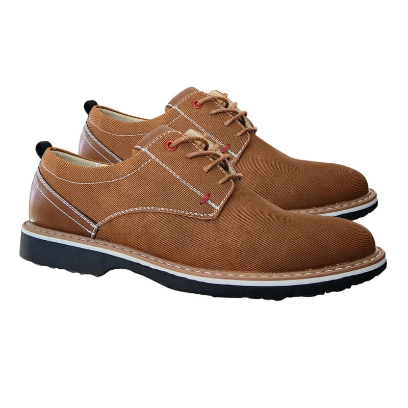 Sapatos Masculinos Casuais Oxfords Executive Camel Knight 3227