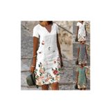 Vestido Feminino, Algodão Floral, Linho, Sem Mangas, Com Bolso