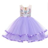 Vestido De Unicórnio Violeta Para Festa De Aniversário Para Meninas De 4 A 10 Anos