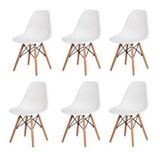 Cadeira De Jantar Decoreshop Charles Eames Dkr Eiffel, Estrutura De Cor  Branco, 6 Unidades