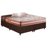 Cama Box Queen: Colchão Espuma D33 Herval Lancy + Base Crc Courano Brown(158x198)