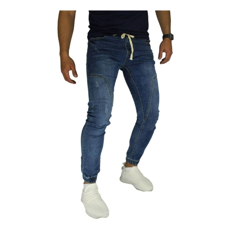 Jeans Jogger Para Homens Com Cintura Elástica Gabardine Altagama Store