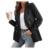 Jaqueta Feminina, Casaco De Cor Sólida, Outono E Inverno, Leve