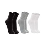 Meia Cano Alto Canelada Branca Preta Cinza Kit 3 Pares
