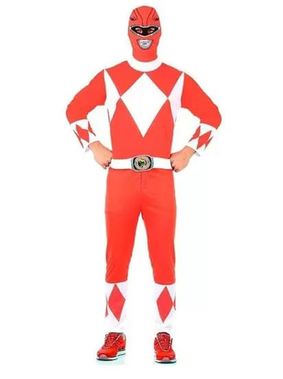 Fantasia Power Rangers Mighty Morphin Vermelho - Adulto G