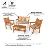 Conjunto Jardim De Madeira Maciça Com Estofado Robust Curvato Bege - Straub Web