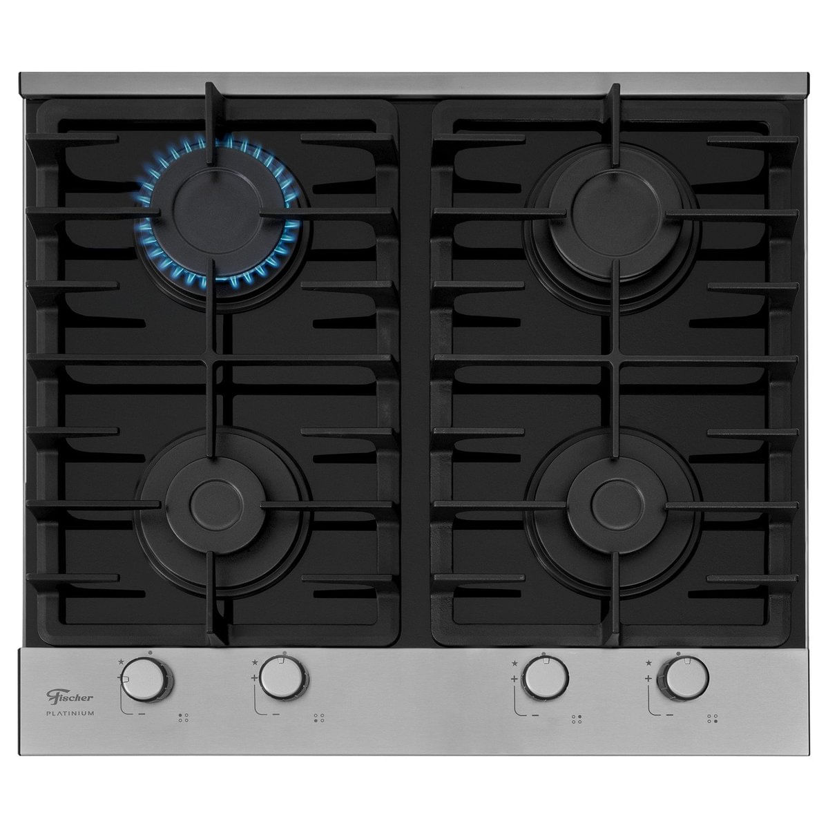 Cooktop Fischer 4 Bocas Platinium Gás  Bivolt Preto