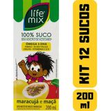 Kit 12 Sucos Life Mix Kids 200ml Turma Da Mônica Maracujá