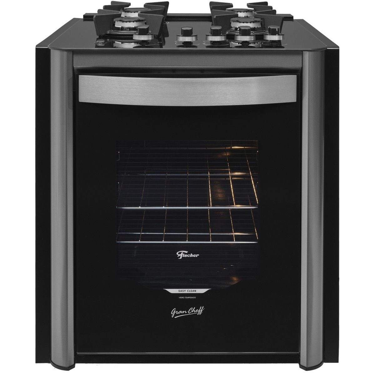 Fogão De Embutir Fischer 4q Gran Cheff Gás 220v Preto