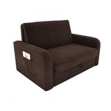 Sofá Cama Daiane 2 Lugares Com Baú Suede Marrom Matrix