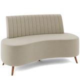 Sofá Chaise Living 2 Lugares 135cm Para Sala Cayman K01 Veludo Bege