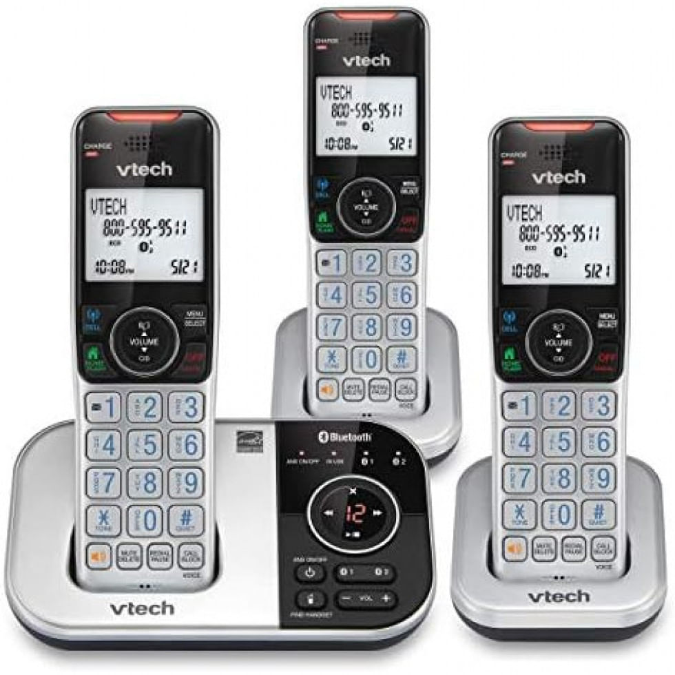 Telefone Sem Fio Com Secretaria Eletronica, Bloqueio De Chamadas, Identificador De Chamadas, Interfone E Conexao Com Celular, 3 Unidades, Vtech