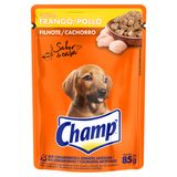 Ração Úmida Champ Filhotes Sabor Frango Sachê 85g