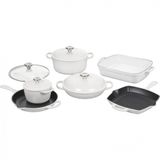 Conjunto De Panelas De Ferro Fundido, 10 Pecas, Le Creuset Ms2110 16ss, Branco