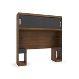 Guarda-roupa Modulado Com Cabeceira Gênova 2 Pt 2 Gv Ipê Wood E Grafite