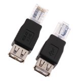 Tomada Adaptadora Fêmea 2x Ethernet Macho Para Usb2.0