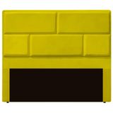 Cabeceira Casal King Size Estofada Para Cama Box Jade Veludo Cor Amarelo