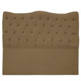 Cabeceira Casal King Size Estofada Para Cama Box Dunas Veludo Capuccino