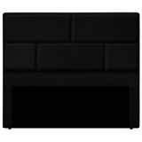 Cabeceira Casal King Size Estofada Para Cama Box Jade Veludo Cor Preto